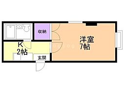 スタジオ12 1Kの間取図画像
