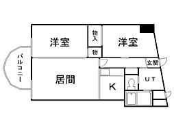 プレミエール円山 2LDKの間取図画像