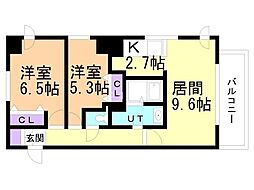 JPnoie円山表参道 2LDKの間取図画像