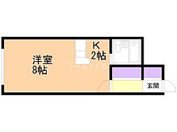 ハイム花みづき豊仲ビル 1Kの間取図画像