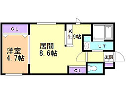 GRAMERCY 1LDKの間取図画像