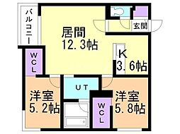 CGHOMESミナミ11 2LDKの間取図画像