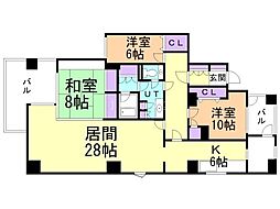 エルミタージュ・ユリ 3LDKの間取図画像