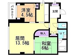 エンブレム山の手 2LDKの間取図画像