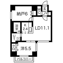 トロイメライ伏見 2LDKの間取図画像