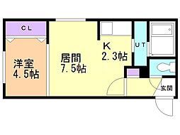 FORESTERIOR 1LDKの間取図画像