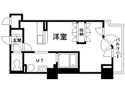 UURコート札幌南3条プレミアタワー ワンルームの間取図画像