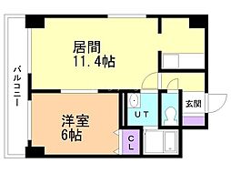 サンクルミエール大通南 1LDKの間取図画像