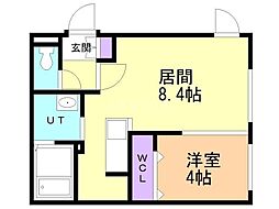 PinoKitamaruyama 1LDKの間取図画像