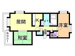 105松井ビル 2LDKの間取図画像
