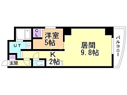 プルミエール札幌 1LDKの間取図画像