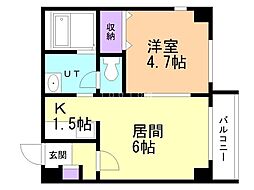 ALLUREMARUYAMA 1DKの間取図画像