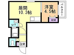 トレヴェンティ美術館西 1LDKの間取図画像