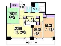 ライフプラザ伏見 3LDKの間取図画像