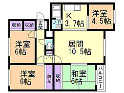 メゾンドルチェ北大西A 4LDKの間取図画像