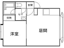 ノースリバー 1LDKの間取図画像