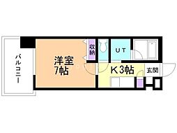 S-RESIDENCE円山表参道 1Kの間取図画像