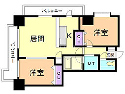 第10旭レジデンス 2LDKの間取図画像