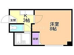 ハイム・ウィステリア 1Kの間取図画像