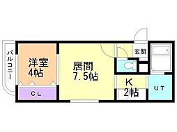 クレアーレ 1LDKの間取図画像