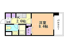 RESIDIAKITA-SANJO 1Kの間取図画像