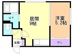 RAFFINATO近代美術館 1LDKの間取図画像