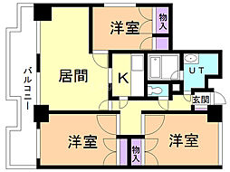 リージェント・ブランドビル 3LDKの間取図画像