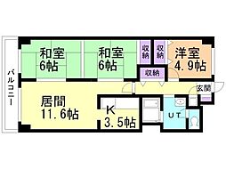 ハイマート宮の森 3LDKの間取図画像