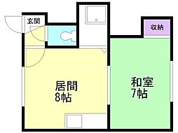 マンション若草 1LDKの間取図画像