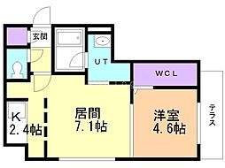 フェーラシュヴァル二十四軒 1LDKの間取図画像
