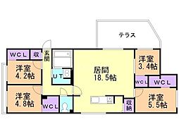 ラ・シュエット桑園 4LDKの間取図画像