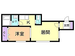 ジュアン 1LDKの間取図画像