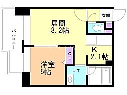 ブロックヒルズ 1LDKの間取図画像