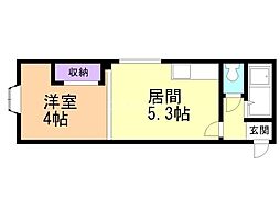 エイトアベニュー 1DKの間取図画像