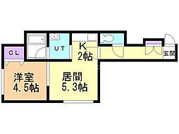 フォーシーズン大通3 1DKの間取図画像