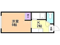 トウリョウ南5条ビル 1Kの間取図画像