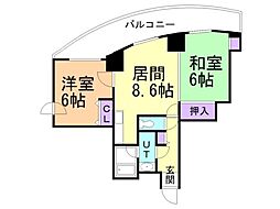 ライオンズステーションプラザ琴似 2LDKの間取図画像