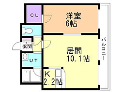 アルバソーエン 1LDKの間取図画像