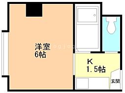 キャッスル813L.T 1Kの間取図画像