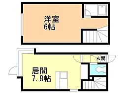 クルーズハウス南4条 1DKの間取図画像