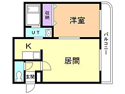 クラリス琴似 1LDKの間取図画像
