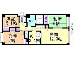 ステイツ宮の森 3LDKの間取図画像