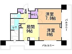 ファインシティ札幌ザ・タワー大通公園 2LDKの間取図画像