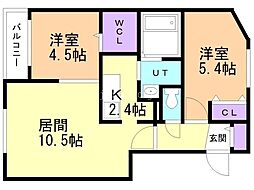 ブランシャールNEO 2LDKの間取図画像