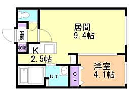 Grace札幌東 1LDKの間取図画像