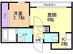 カラライズ琴似 1LDKの間取図画像