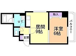 エレガンス円山 1LDKの間取図画像