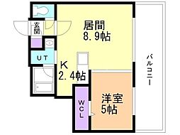 Lienマルヤマ 1LDKの間取図画像