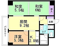 ライオンズマンション第6大通 3LDKの間取図画像