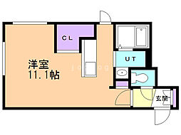 ラフィーネ大通円山 1Kの間取図画像